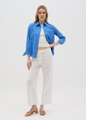 Women’S Light Blue Regular-Fit Shirt In Cotton Without Buttons