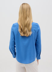 Women’S Light Blue Regular-Fit Shirt In Cotton Without Buttons