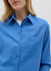 Women’S Light Blue Regular-Fit Shirt In Cotton Without Buttons
