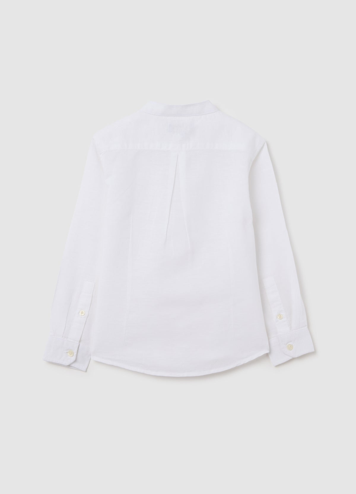 Ovs Kids White Long Sleeve Linen And Cotton Shirt