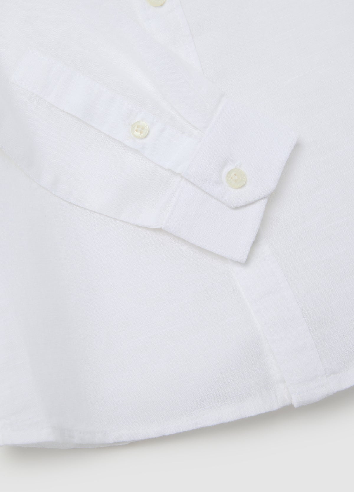 Ovs Kids White Long Sleeve Linen And Cotton Shirt