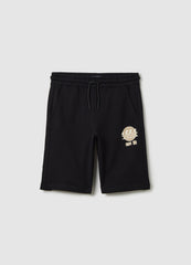 Black Cotton Shorts For Boys
