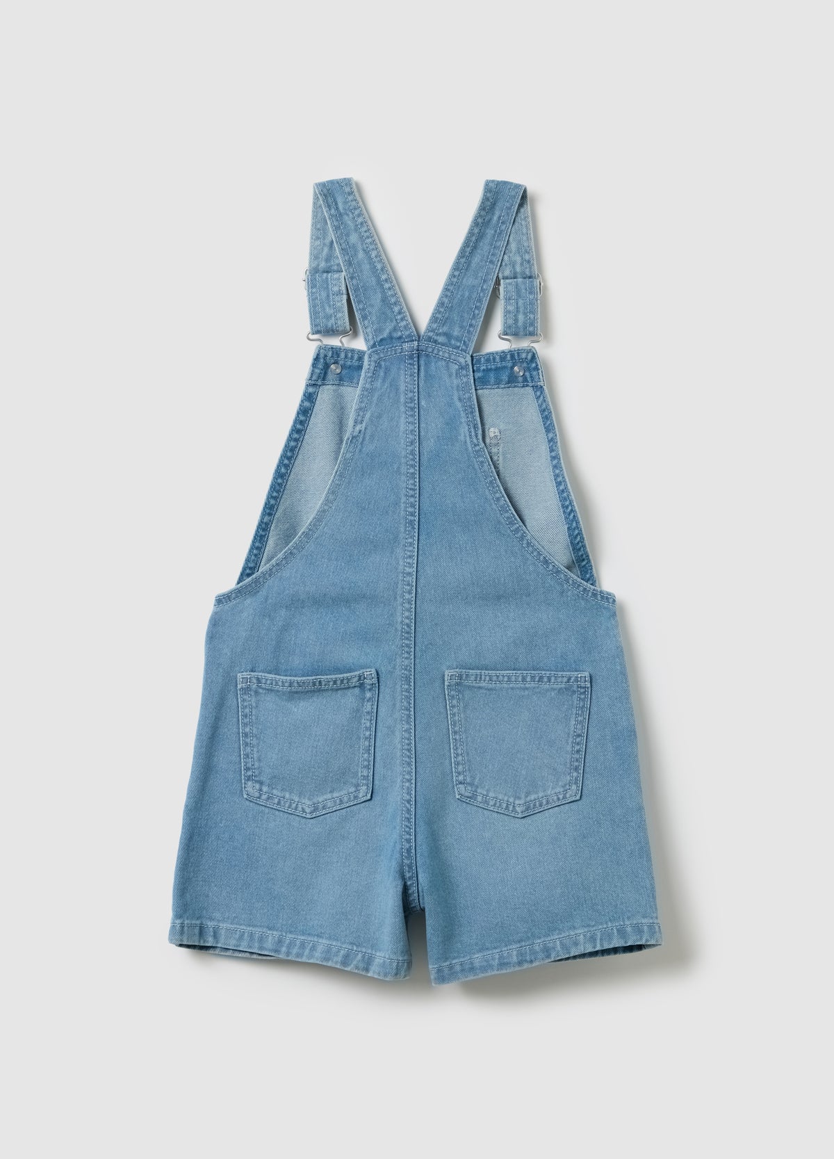 Girls’ Regular Fit Dungaree Shorts In Cotton Denim