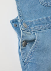 Girls’ Regular Fit Dungaree Shorts In Cotton Denim
