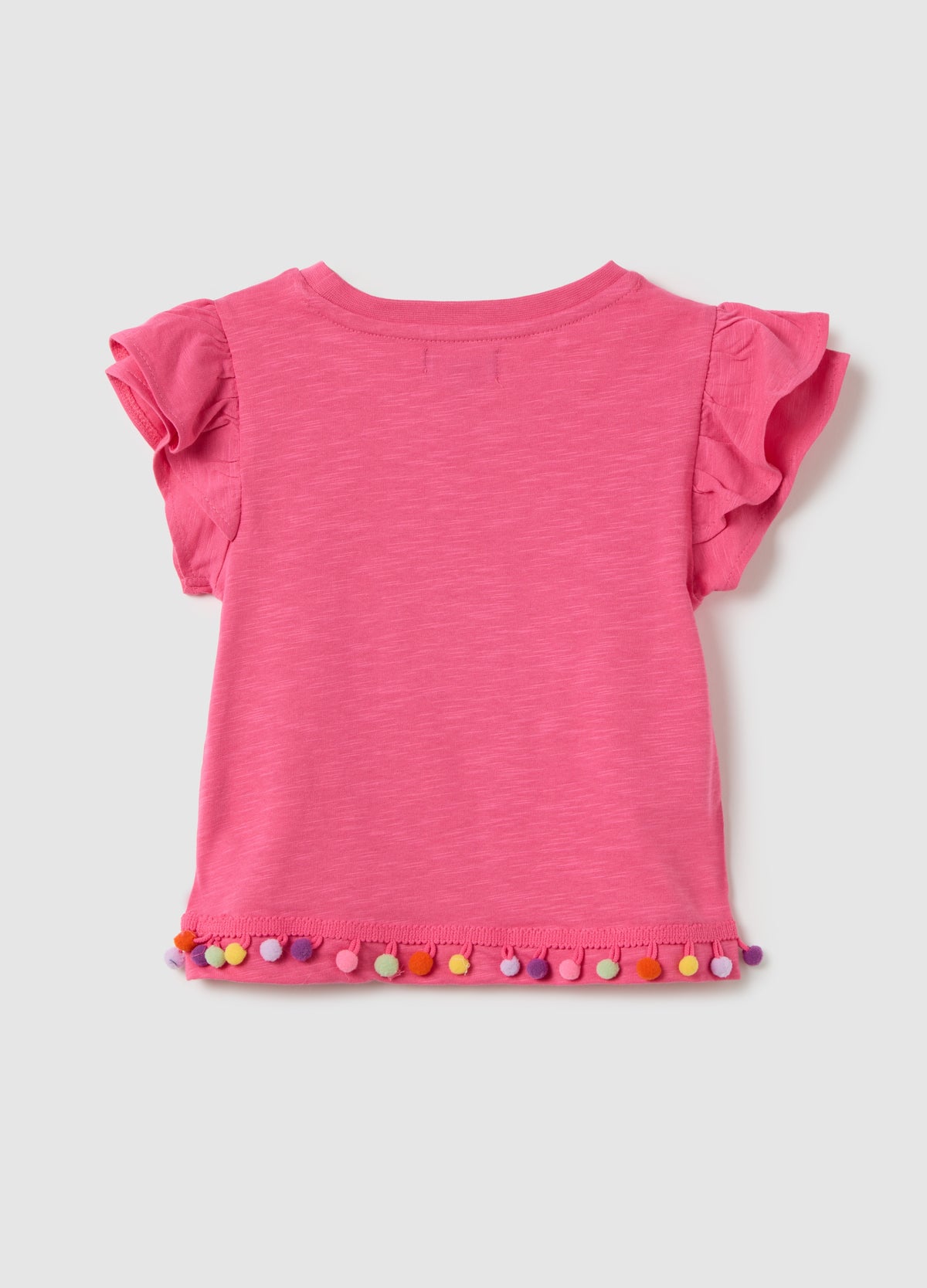 Pink Short-Sleeved Cotton T-Shirt For Girls