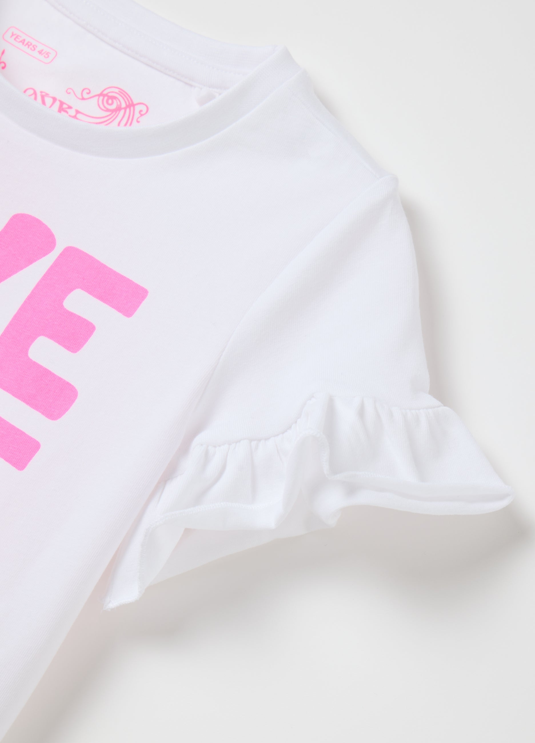 White T-Shirt With Pink Writings Love Therapy