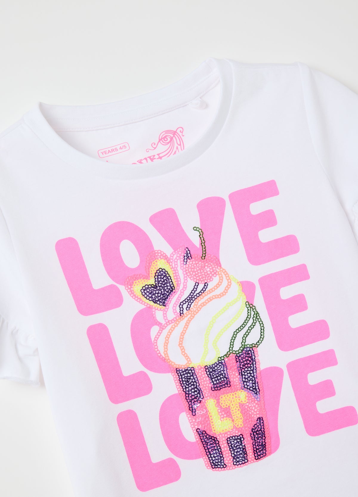 White T-Shirt With Pink Writings Love Therapy