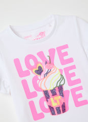 White T-Shirt With Pink Writings Love Therapy
