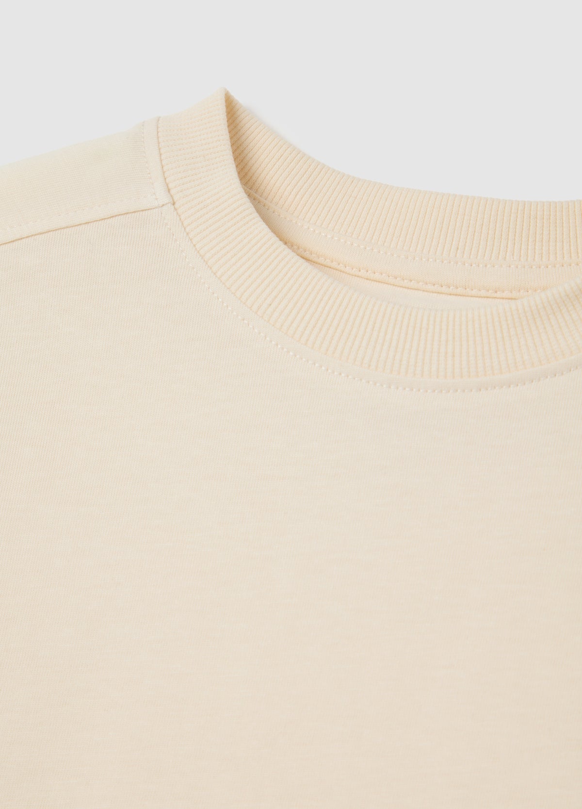 Beige Crew Neck Pure Cotton T-Shirt For Boys