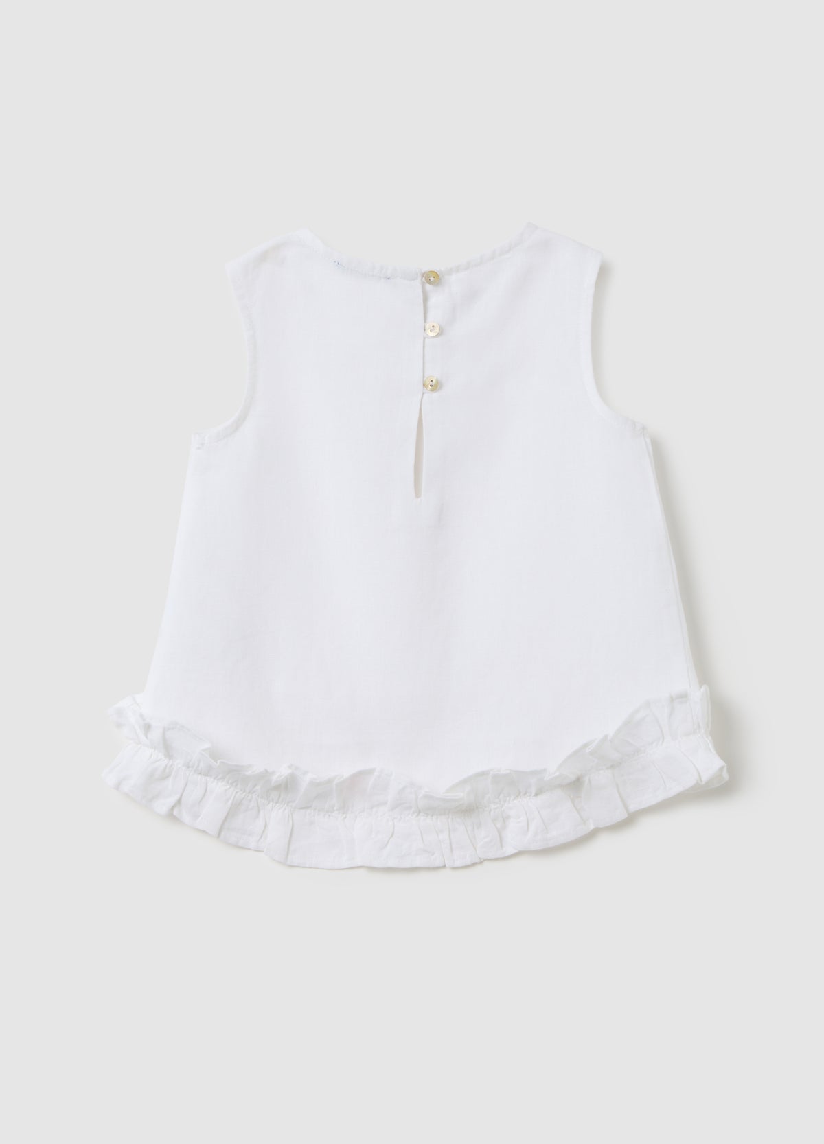 White Sleeveless Blouse With Ovs Kids Ruffles