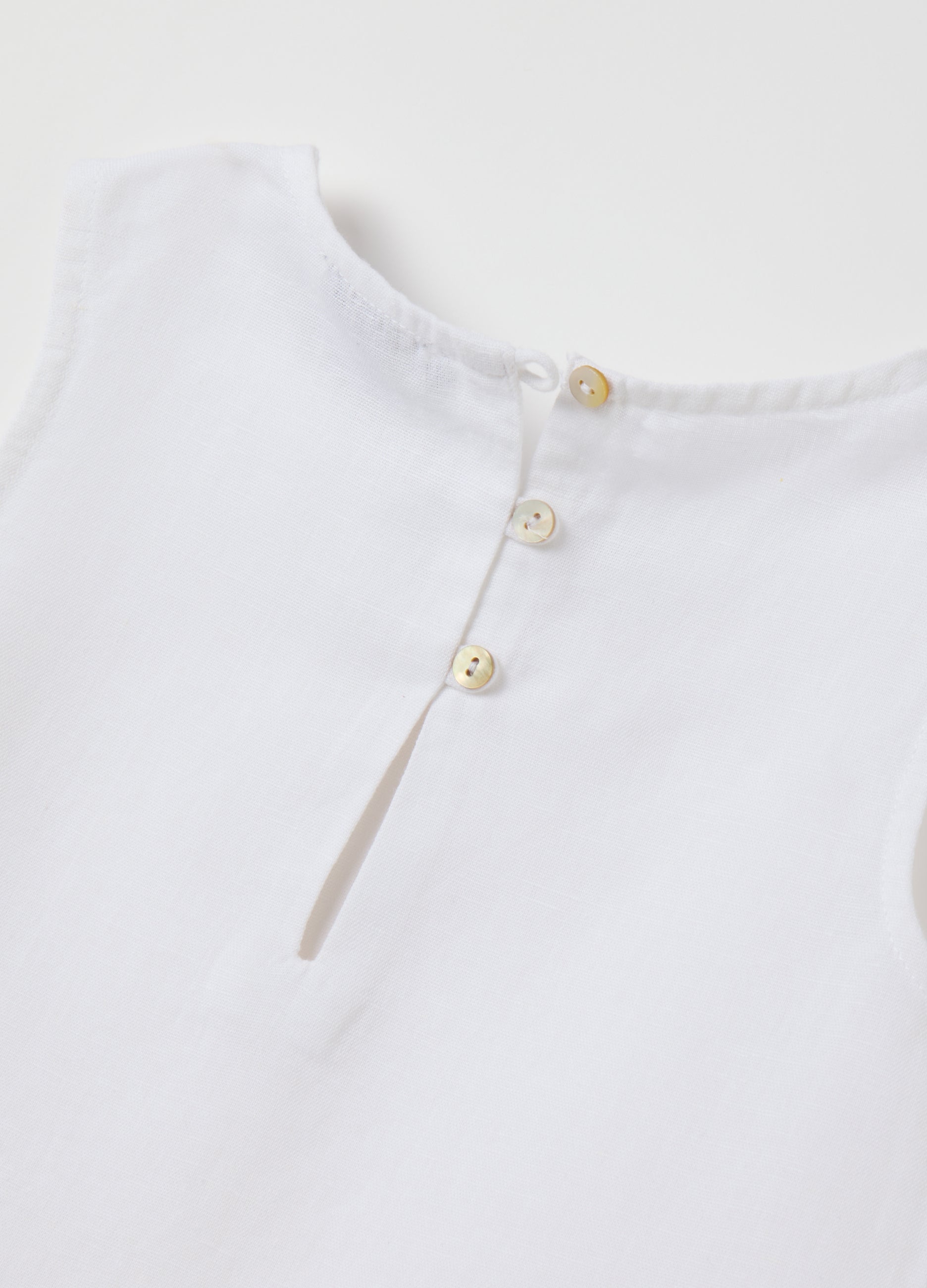 White Sleeveless Blouse With Ovs Kids Ruffles