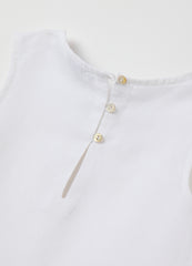 White Sleeveless Blouse With Ovs Kids Ruffles
