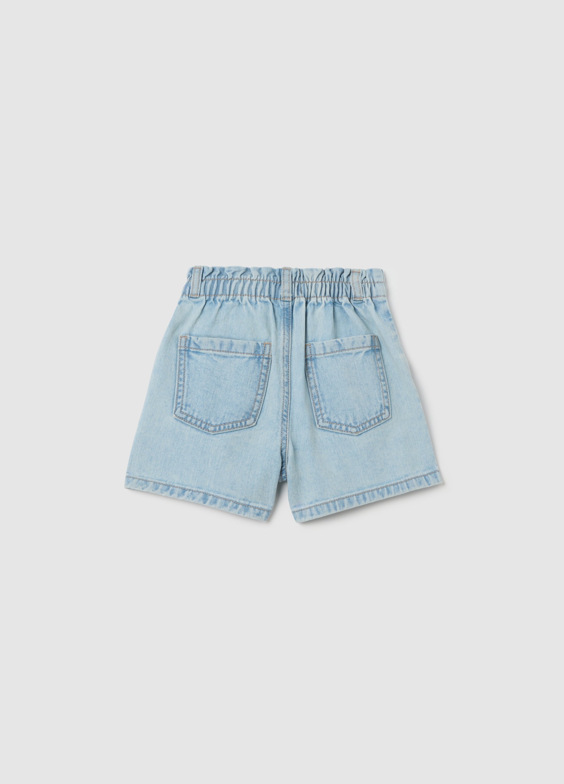 Cotton Floral Embroidered Denim Shorts