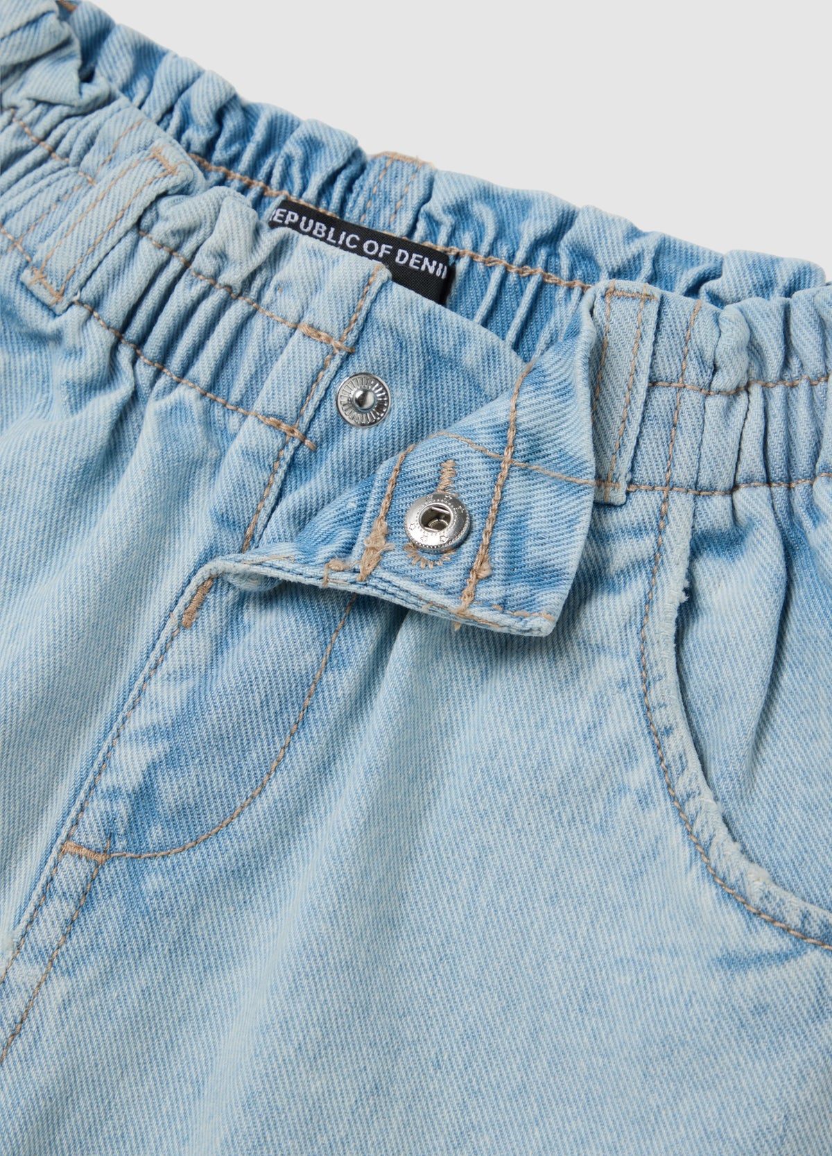 Cotton Floral Embroidered Denim Shorts