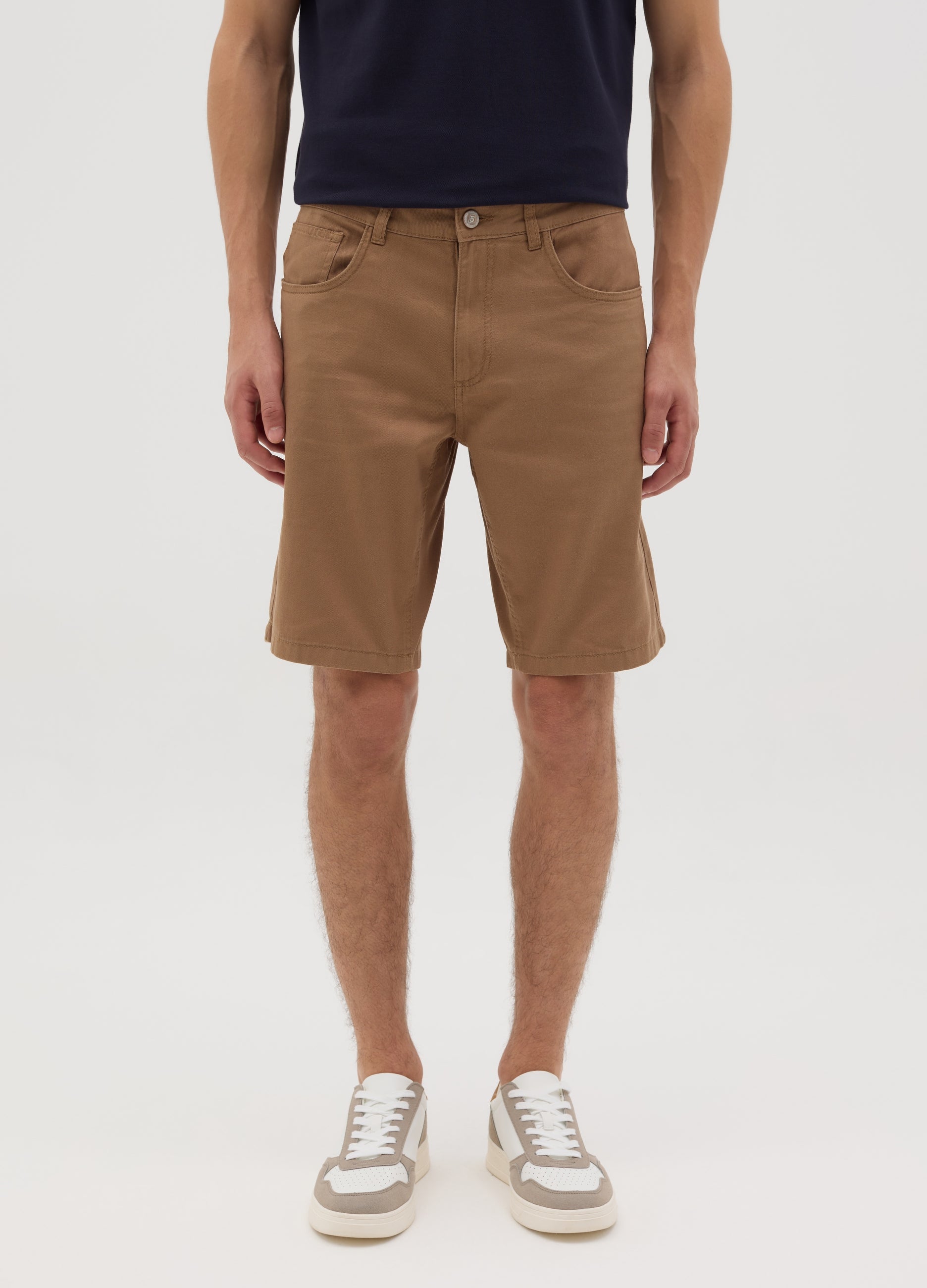 Men'S Brown Cotton Shorts By Ovs