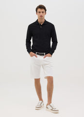 White Elastic Ovs Denim Shorts
