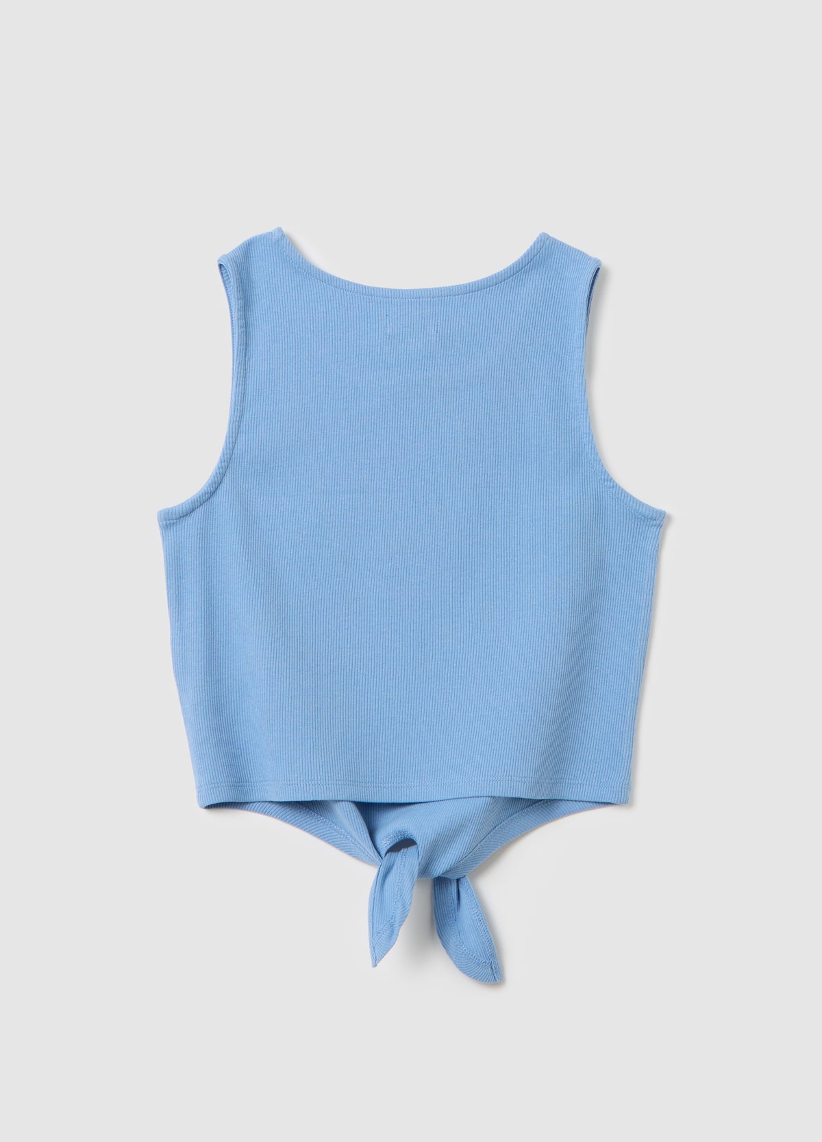 Blue Tank Top With Knot In Stretch Cotton Ovs Kids