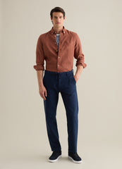 Regular Brown Linen Shirt