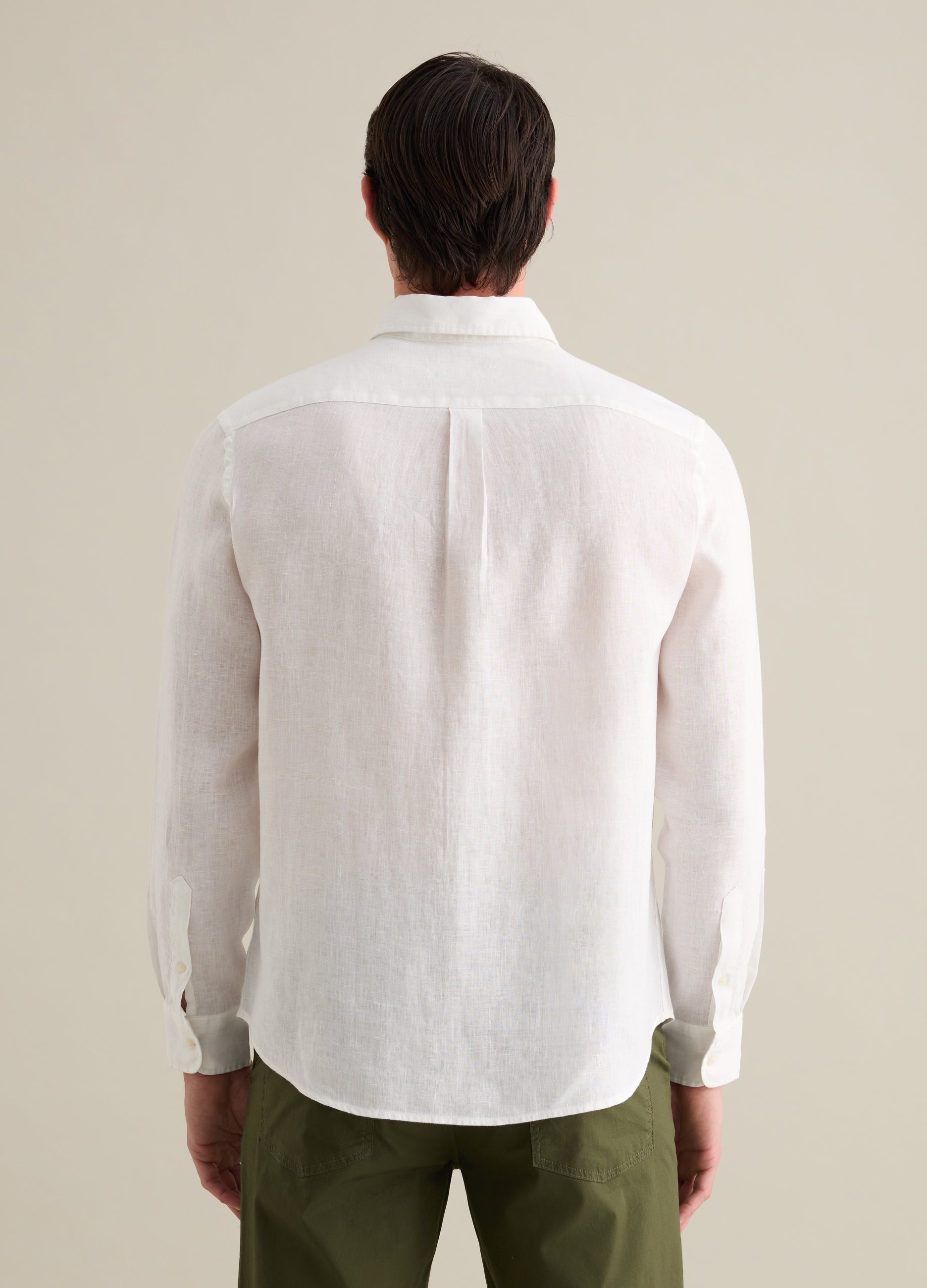 White Pure Linen Piombo Shirt