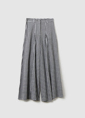 Wide Black And White Checkered Trousers Piombo