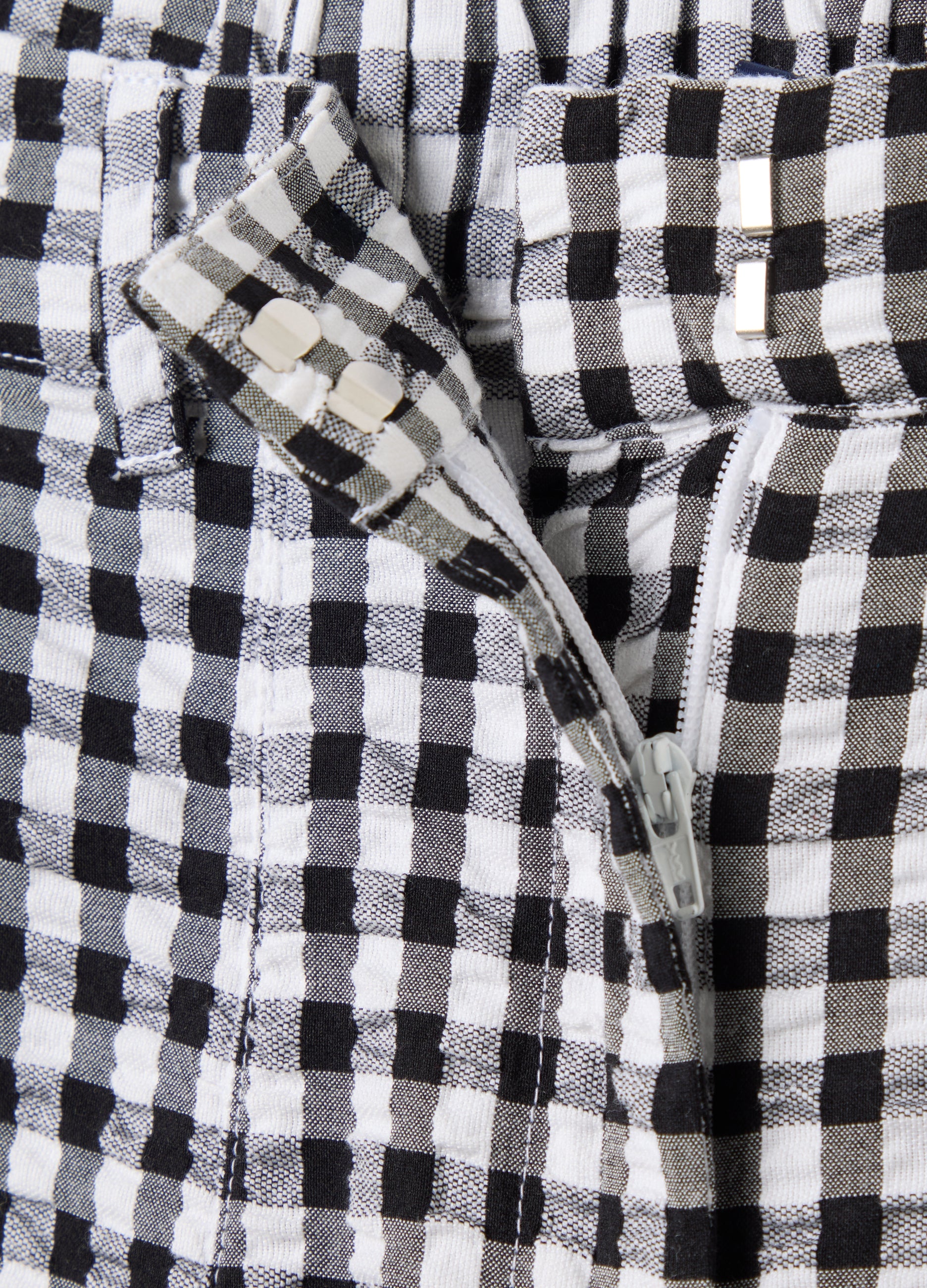 Wide Black And White Checkered Trousers Piombo