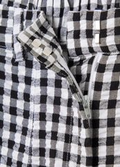 Wide Black And White Checkered Trousers Piombo