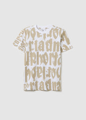 Short Sleeve T-Shirt With Graffiti Effect Print In Cotton