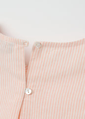 Sleeveless Pink Striped Blouse In Cotton And Linen