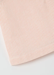 Sleeveless Pink Striped Blouse In Cotton And Linen