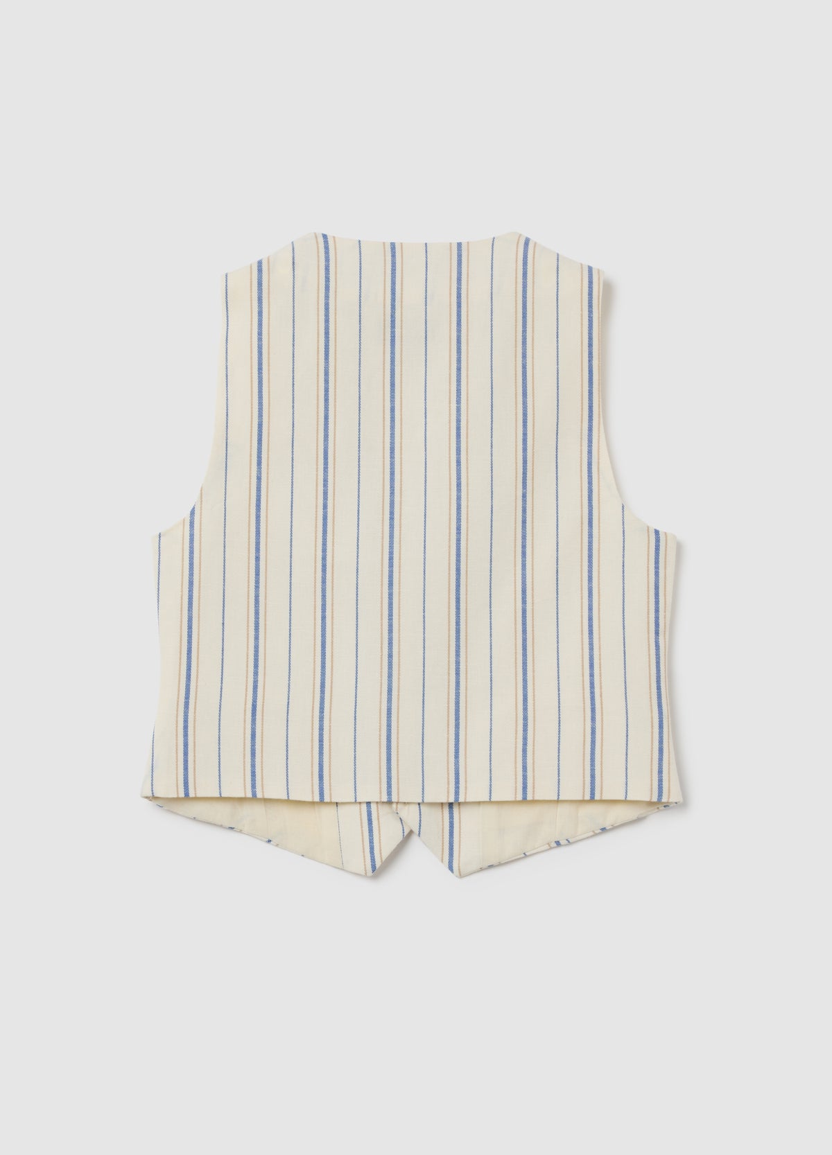 Beige And Blue Striped Waistcoat Ovs Kids