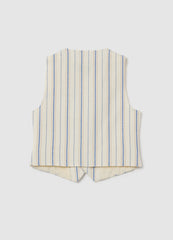 Beige And Blue Striped Waistcoat Ovs Kids