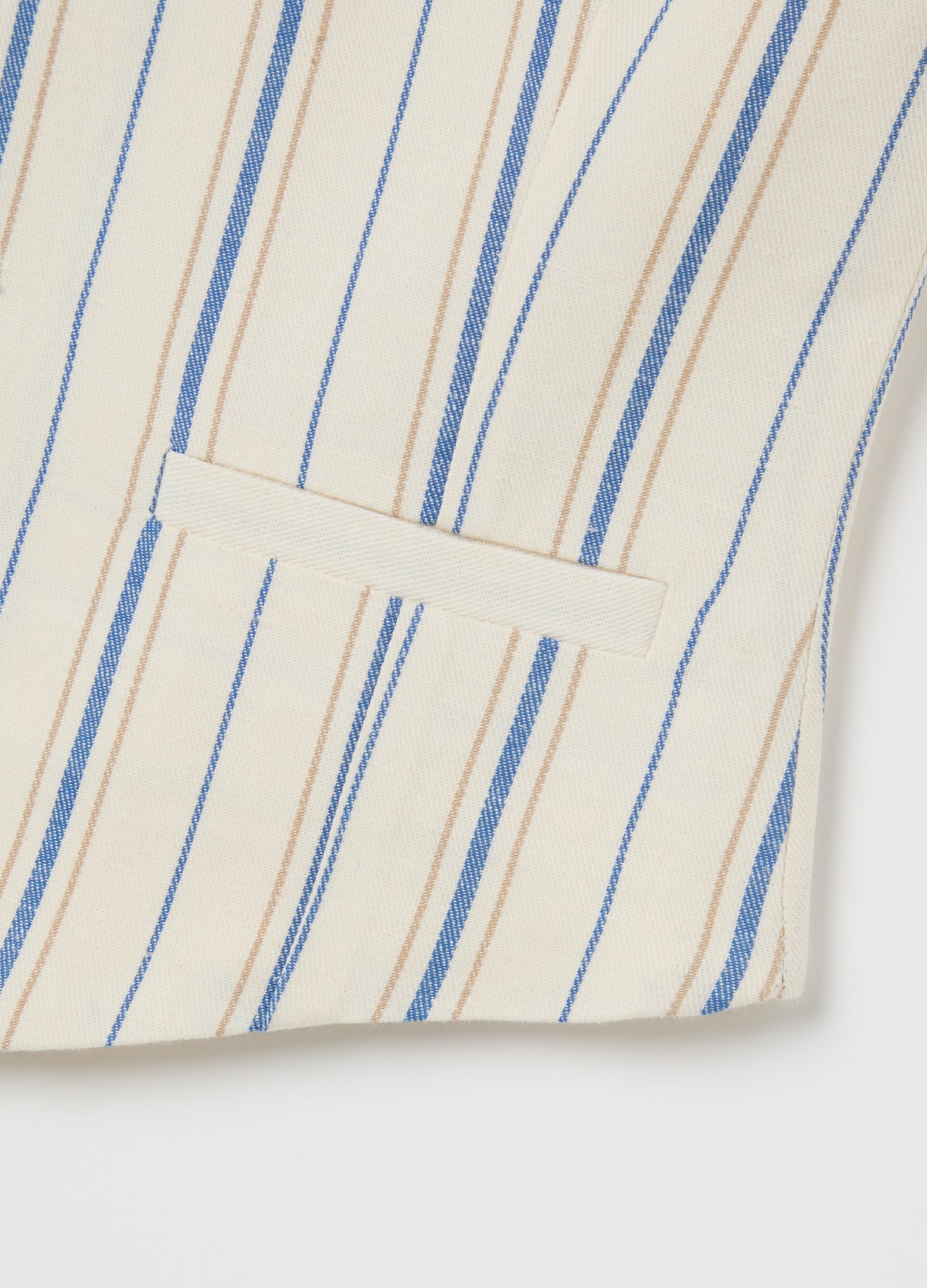 Beige And Blue Striped Waistcoat Ovs Kids
