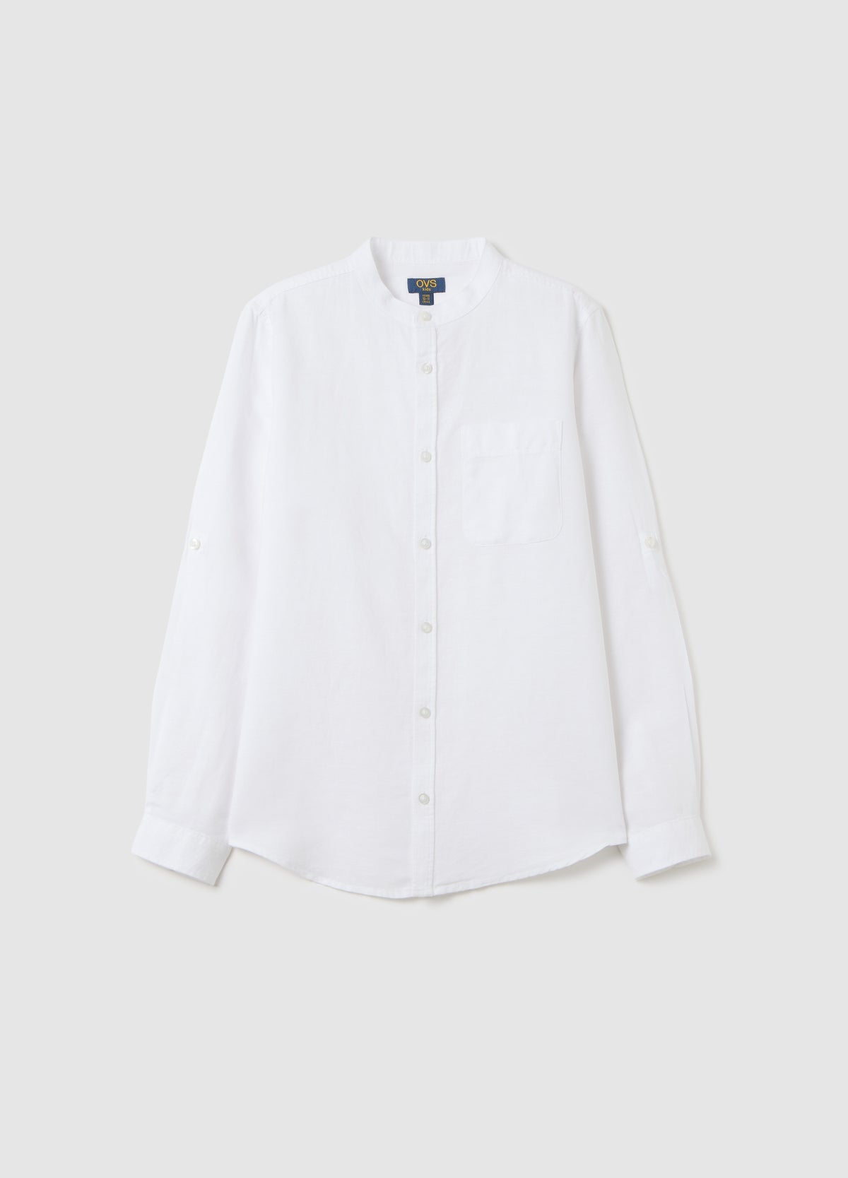 Boy'S White Linen-Cotton Blend Shirt Regular Fit With Classic Collar