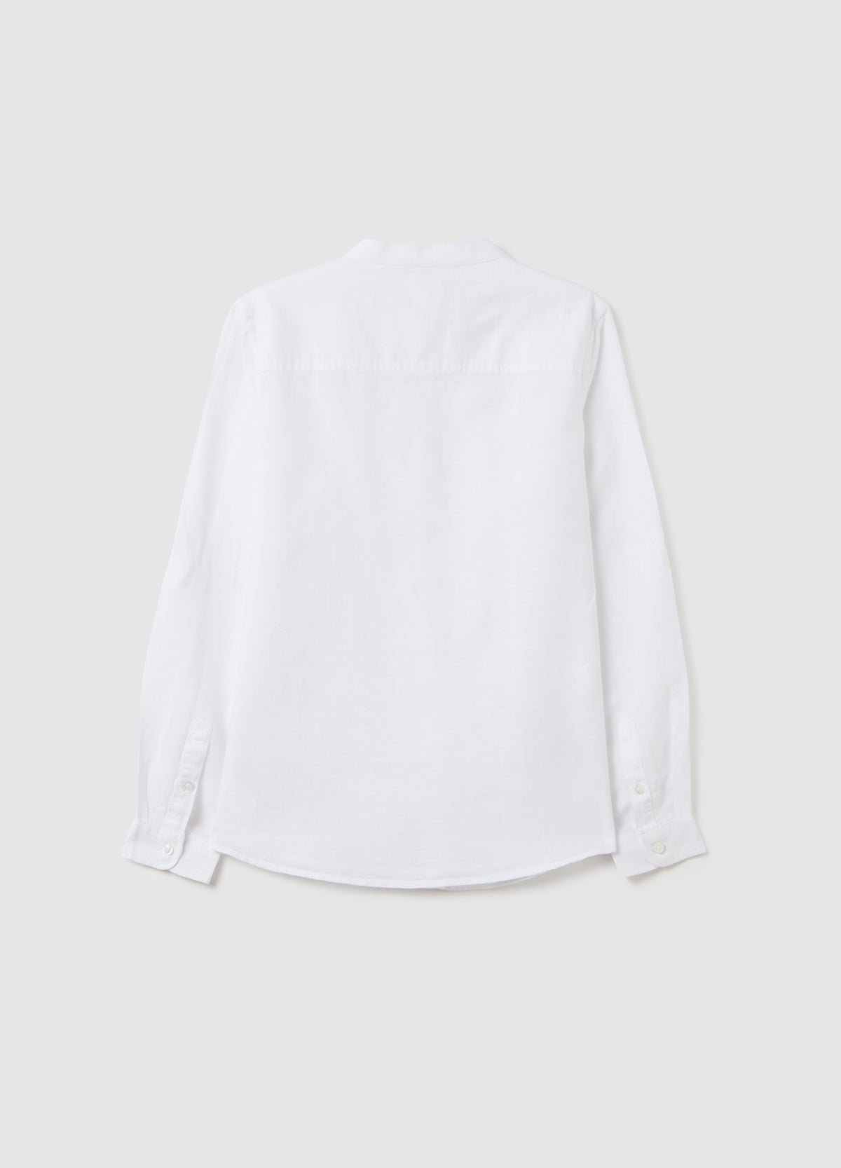 Boy'S White Linen-Cotton Blend Shirt Regular Fit With Classic Collar