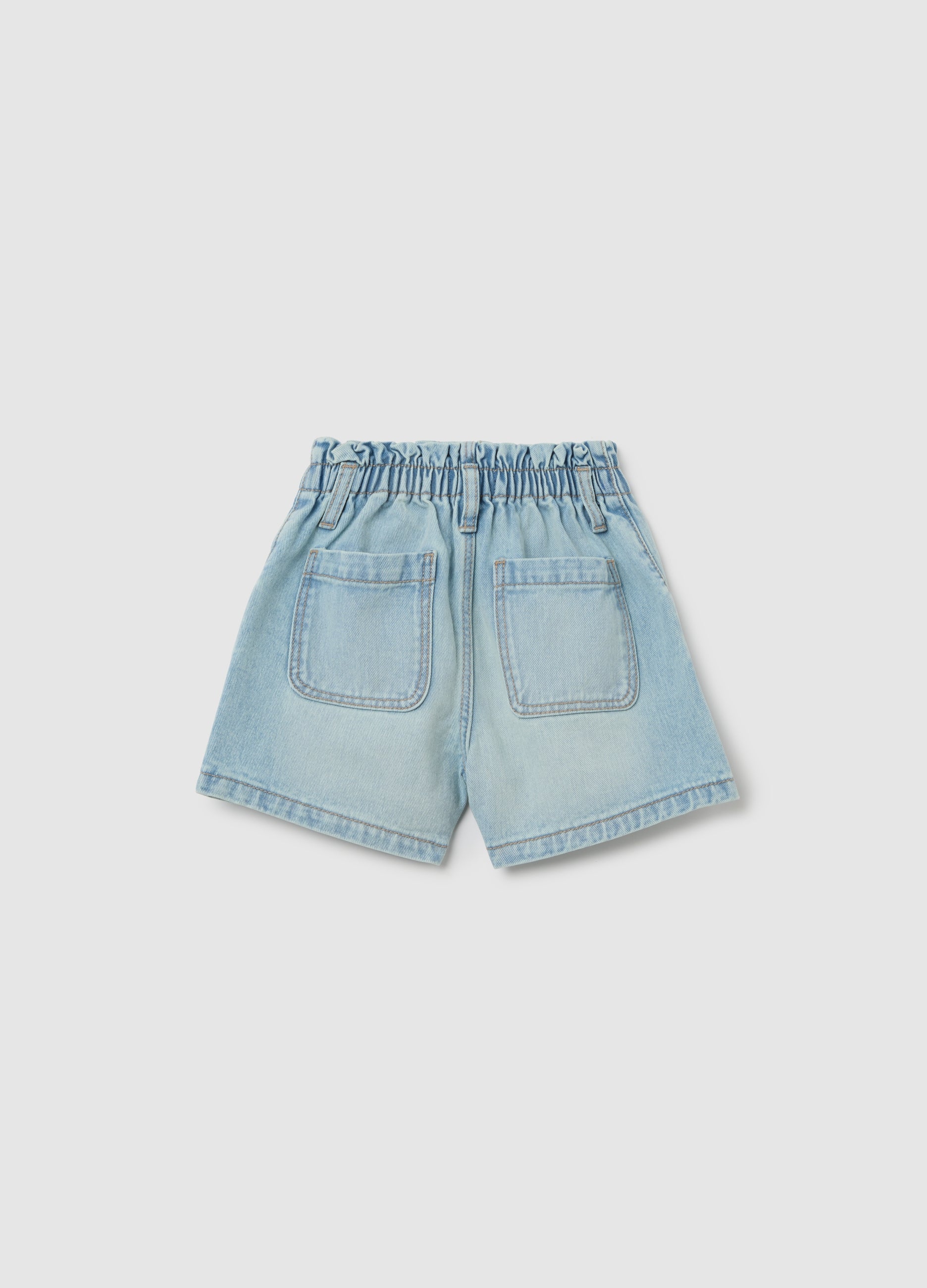 Light Denim Shorts For Girls In Pure Cotton
