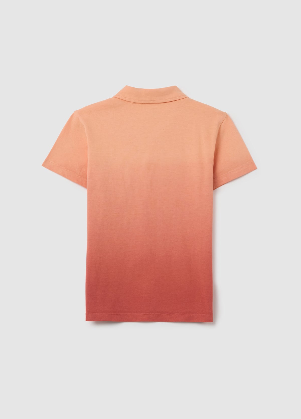Short-Sleeved Polo In Pure Faded Orange Cotton