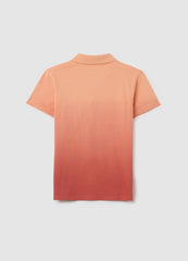 Short-Sleeved Polo In Pure Faded Orange Cotton