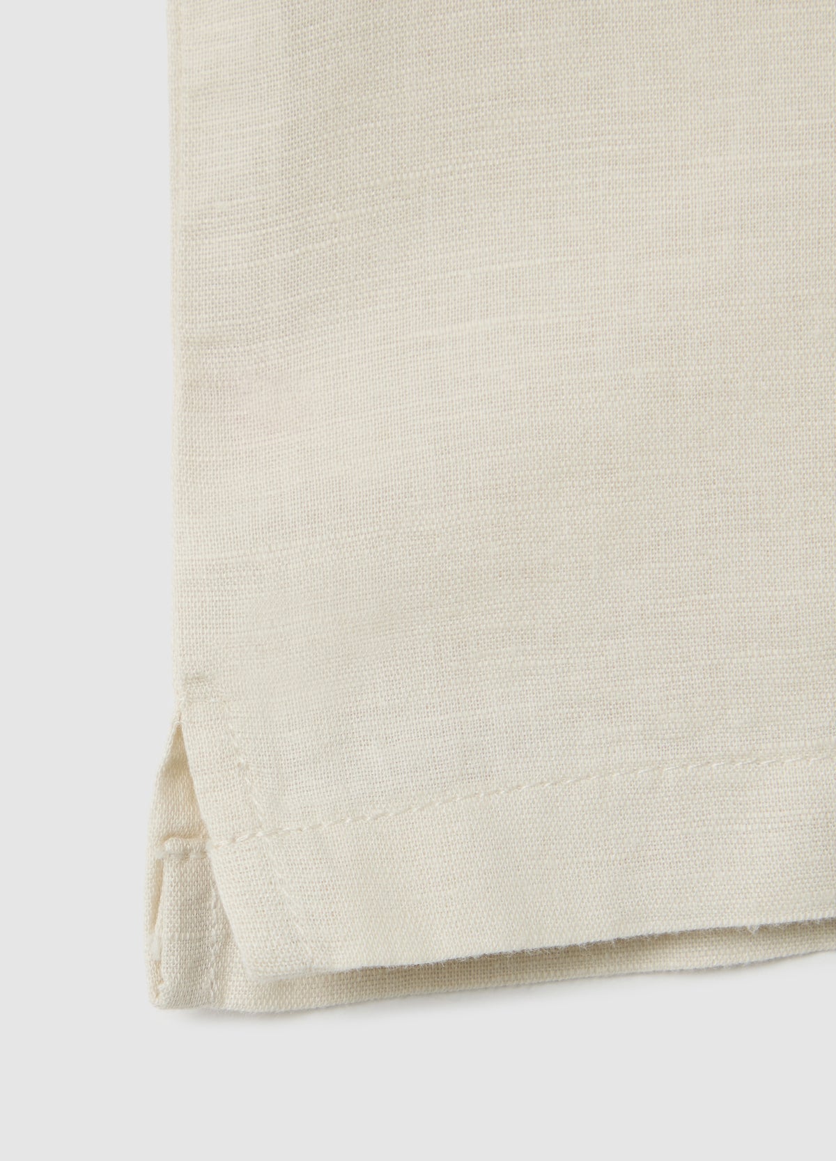 Children'S Beige Linen Blend Shirt Regular Fit With Applied Pocket