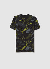 Multicolor Boys' Cotton Oversized T-Shirt With Graphic Print