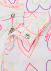 Girls' Pure Cotton Multicolour Regular Fit Shorts With Print