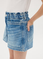 Blue Cotton Denim Shorts For Girls