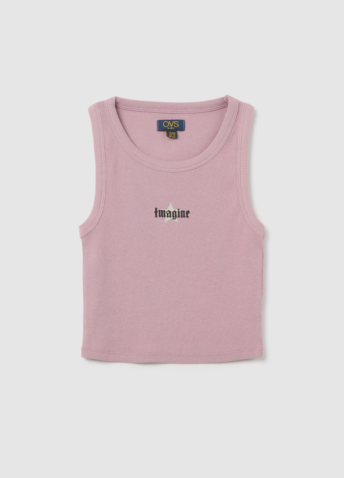 Girls' Pink Fitted Stretch Cotton Tank Top