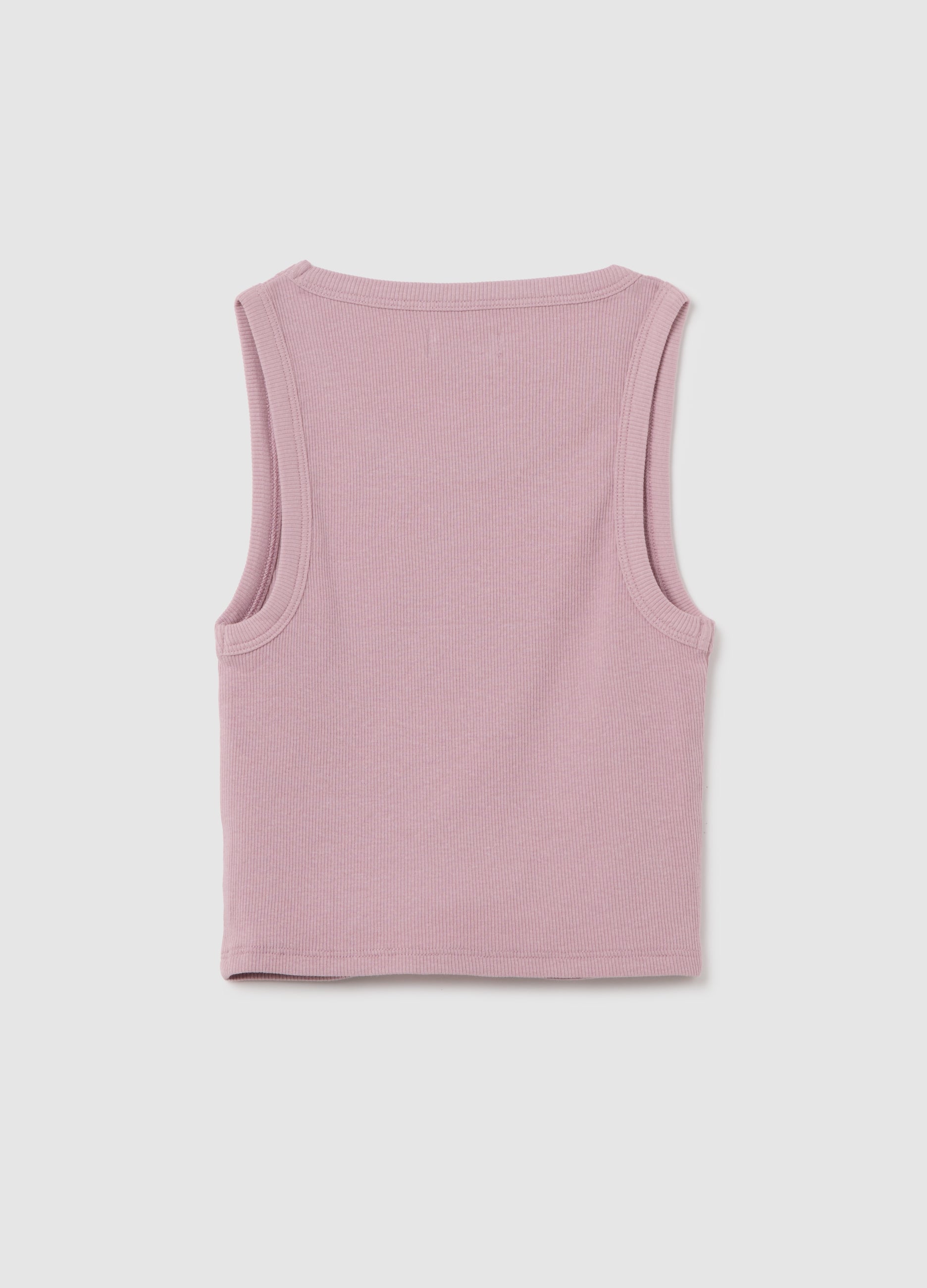 Girls' Pink Fitted Stretch Cotton Tank Top