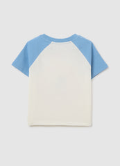 Girl'S Multicolour Cotton T-Shirt, Regular Fit With Print