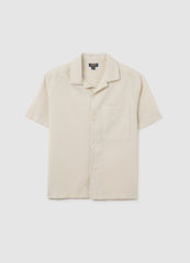 Boy'S Oversized Beige Linen Blend Shirt