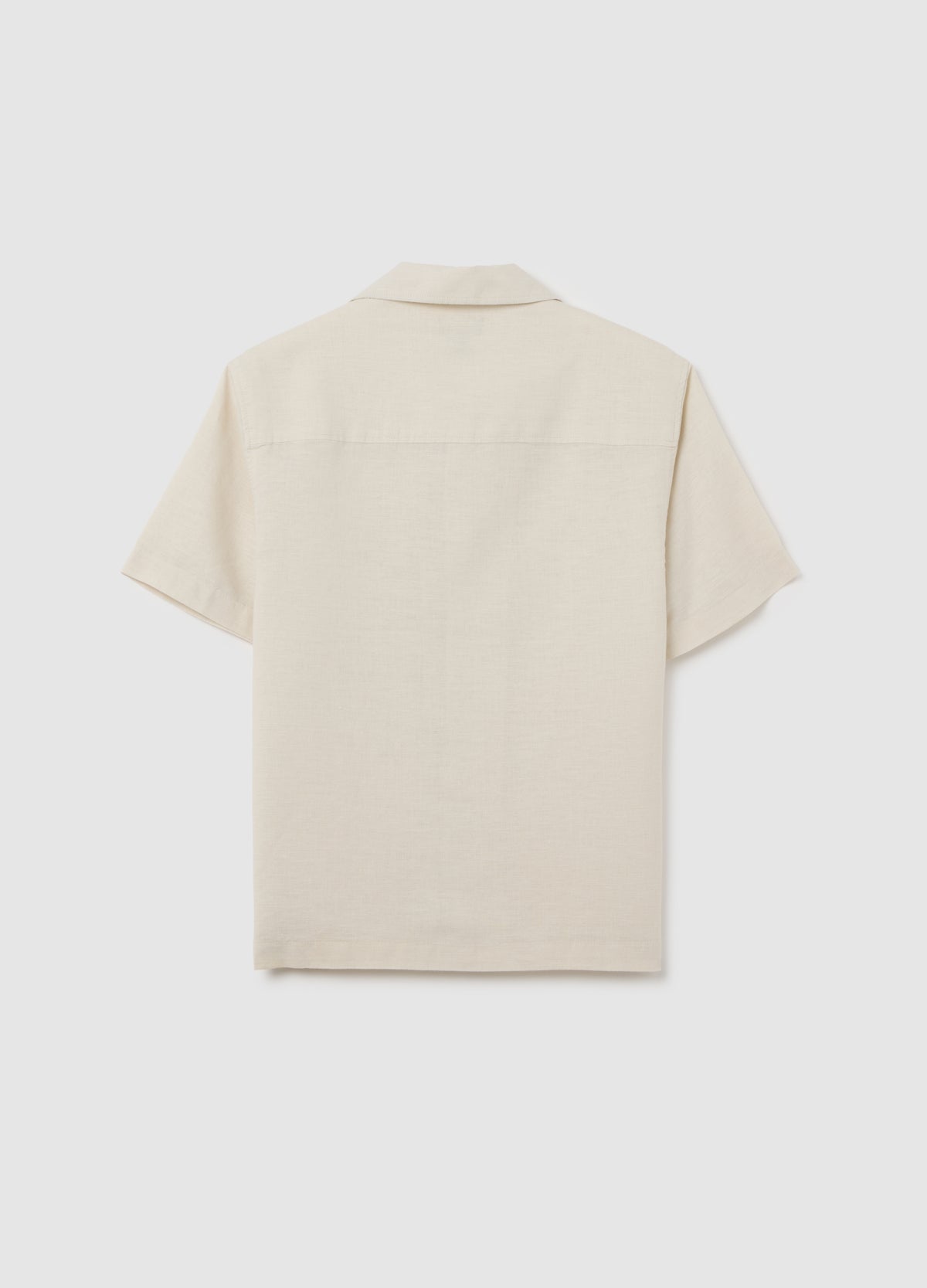 Boy'S Oversized Beige Linen Blend Shirt