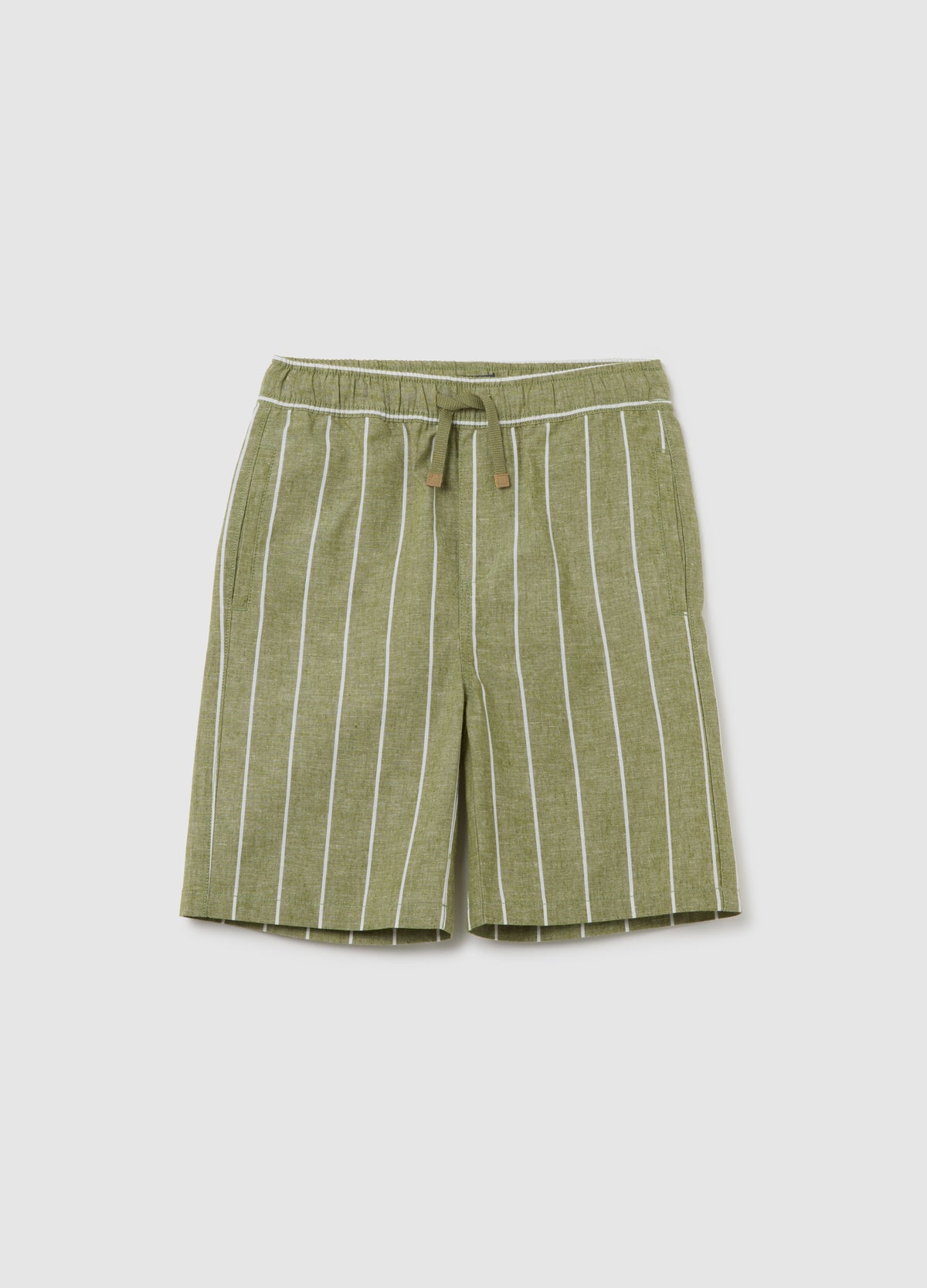 Boys' Multicolour Regular Fit Cotton And Linen Blend Shorts With Drawstring