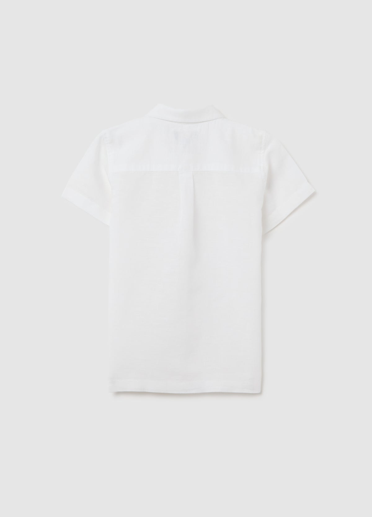 White Regular Fit Linen-Cotton Blend Child'S Shirt With Buttons