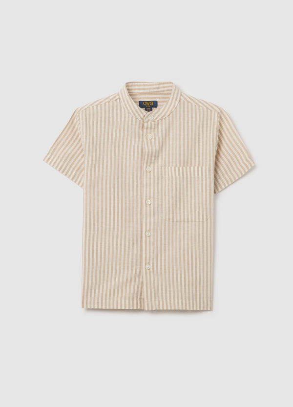 Ovs Multicoloured Regular Fit Cotton Blend Child'S Shirt With Chest Pocket