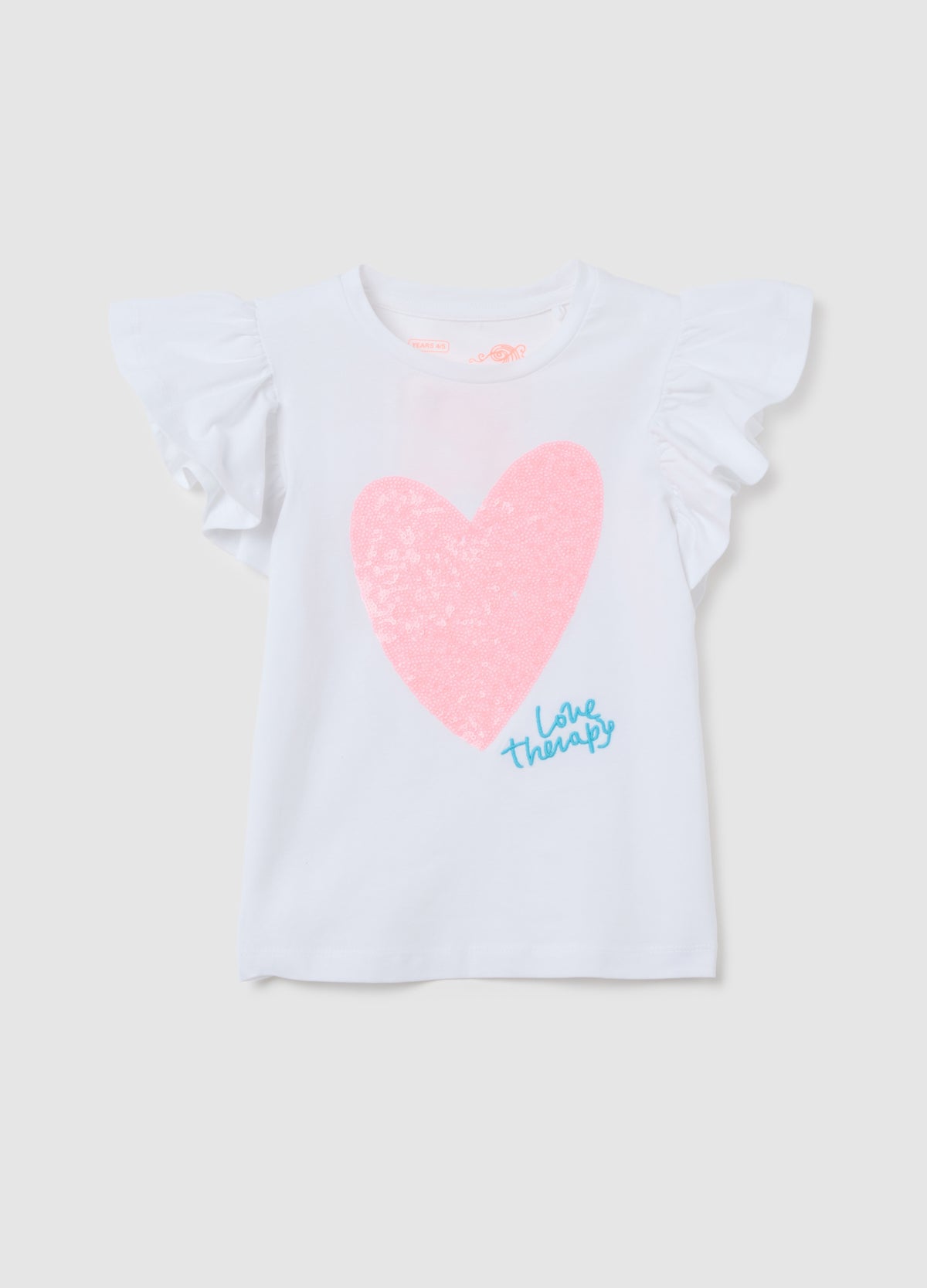 Girls' White Stretch Cotton T-Shirt